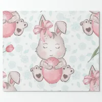 Cute Pink Easter Bunny Wrapping Paper