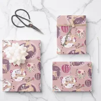 Woodland Elegance: Deer and Fawn Fantasy Wrapping Paper Sheets