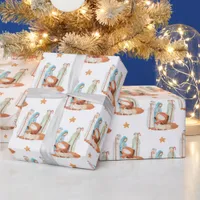 Nativity Mary Joseph Jesus Shepherd Christmas  Wrapping Paper