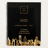 Black gold city skyline business logo 2025 planner