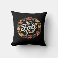 It’s Fall Y’all Halloween Bats Pumpkin Trendy Throw Pillow