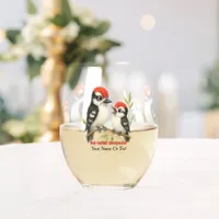 Vocal Red-bellied Woodpecker Stemless Wine Glass
