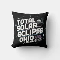 TOTAL SOLAR ECLIPSE OHIO APRIL THROW PILLOW