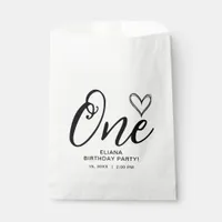 Modern Minimal Boho 1st Birthday Favor Bag