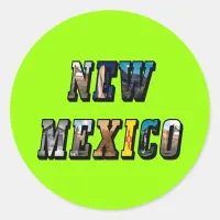 New Mexico Picture Text Classic Round Sticker