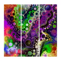 Purple, Lime Green, Black Fluid Art