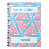 Trans Pride Triangle Pattern Spiral Notebook