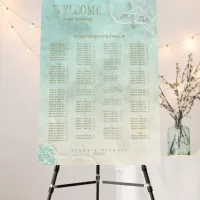 Sea Foam Beach Wedding Seating Chart ID837 Foam Board