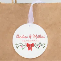 Personalized Chic Winter Holiday Christmas Wedding Favor Tags