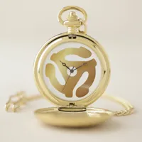 Gold 45 RPM Vinyl Record Adapter Pocket Watch – Re