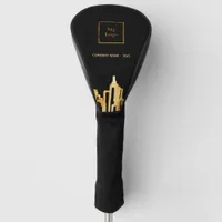 Logo gold city skyline black business real estate golf head cover