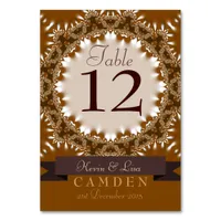 Earth Satin Lace Table Number Card