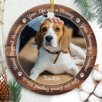 Rustic Pet Memorial Pet Loss Keepsake Dog Photo Ceramic Ornament