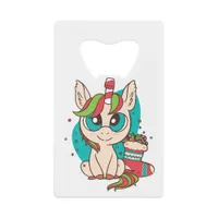 Unicorn Christmas Credit Card Bottle Opener