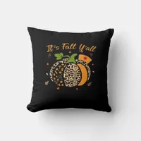 It’s Fall Y’all Pumpkin Leopard Nurse Halloween  Throw Pillow