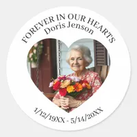 Memorial or Vigil Keepsake | Forever in our Hearts Classic Round Sticker