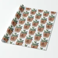 Potted Succulent Plant Wrapping Paper