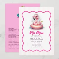 Hot Mess Flamingo Pool Party Bachelorette Weekend Invitation