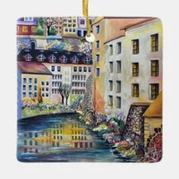 Stockholm Gamla Stan Old City Painting Ceramic Ornament