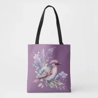 Bird with Lavender Purple Tote