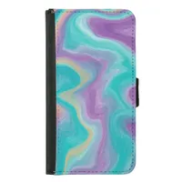 Purple, Blue and Teal Fluid Art    Samsung Galaxy S5 Wallet Case