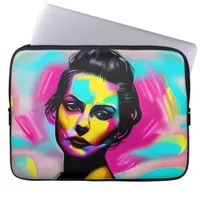 Colorful Graffiti Art | Beautiful Fierce Woman Laptop Sleeve