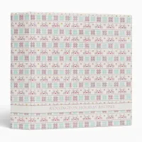 Cute Christmas Pastel Nordic Sweater Recipe 3 Ring Binder