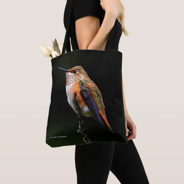 Cute Rufous Hummingbird on Fruit Tree Tote Bag