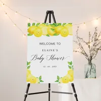 Modern Cute Citrus Lemon Baby Shower Welcome Sign