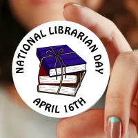 National Librarian Day - April 16th Button