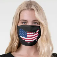 *~* UNITED STATES MAP  Red White Blue USA Grunge Face Mask