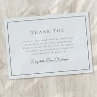 Minimalist Bereavement Funeral Thank You Card