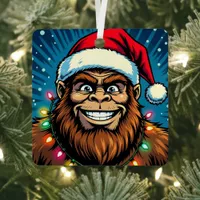 Funny Christmas Sasquatch Personalized Metal Ornament