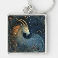 Capricorn Goat Zodiac Astrology Mystical Birthday Keychain