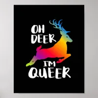Oh Deer Queer Pride Minimal Artistic Style Poster