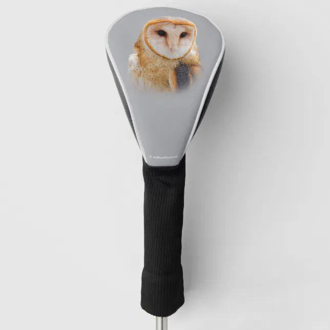 A Serene and Beautiful Barn Owl Golf Head Cover