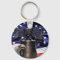 American Bald Eagle, Bell and Flag Keychain