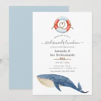 Whale Nautical Wedding Bridesmaids Luncheon Invitation