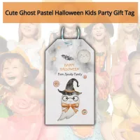 Cute Ghost Watercolor Kids Halloween Party Gift Tags