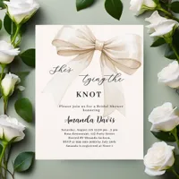 She's tying the knot bow Bridal Shower invitation