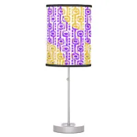 Retro Purple & Yellow Geometric Pattern  Table Lamp