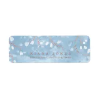 Watercolor Snowdrops Wedding Dusty Blue ID726 Label