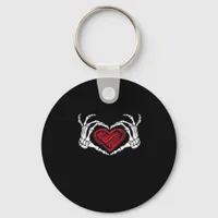 Heart Hands Skeleton Keychain