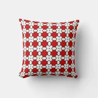 Red White Floral Pattern Textile Pattern Cushion