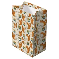 Orange and White Cats Naive Art Style Medium Gift Bag