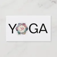 *~* OM Yoga Lotus Mandala Teacher Instructor Business Card