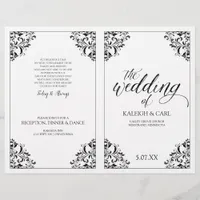 Elegant Wedding Program Booklet - Nadine (Black)