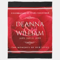 Elegant 15th 26th 36th Rose Wedding Anniversary Fleece Blanket