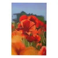 The poppy house - oil painting wood wall art