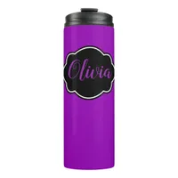 Vibrant, Bold Fuchsia Purple Personalized Thermal Tumbler